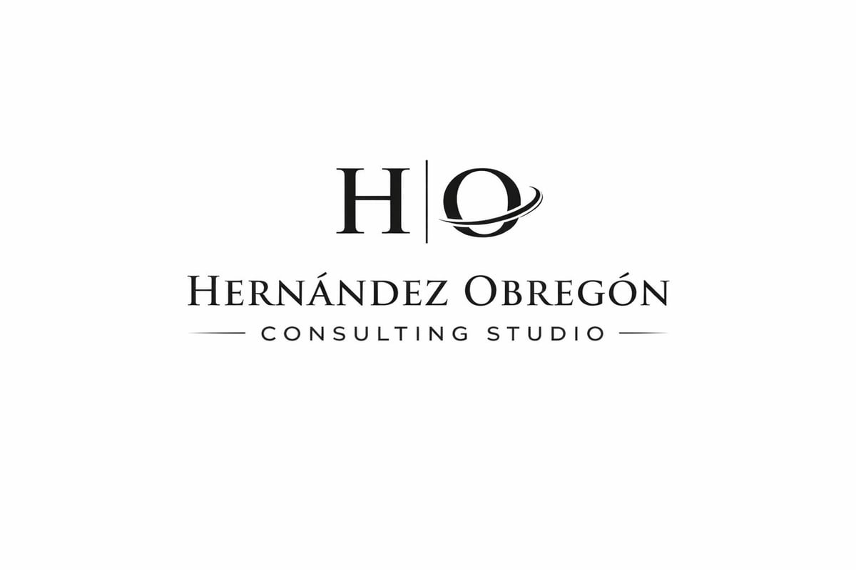 Hernández Obregón Consulting Studio logo featuring H and O letters with planet orbit design